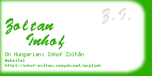 zoltan inhof business card